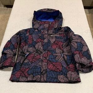 Columbia Kids Puffer Jacket - Blue and Pink Leaf Design